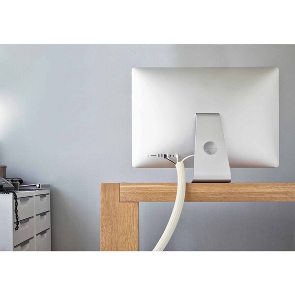 Electriduct Flexi Cable Wrap Cord Organizer- 12ft- White - WL-RI-FCW12-WT-2PK