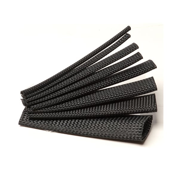 Electriduct Flexo Clean Cut Braided Cable Sleeve- 1.25" x 25ft- Black - BSNF-125-25