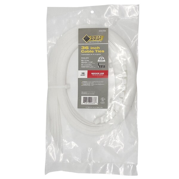 Steel Grip CABLE TIES 36"" 175# WHT - EHD-920-36-N10
