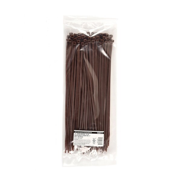 South Main Hardware 11-in   75-lb, Dark Brown, 100 Standard Nylon Tie - 220171
