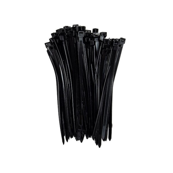 South Main Hardware 8-in 120-lb, Black, 100 Standard Nylon Tie - 222264