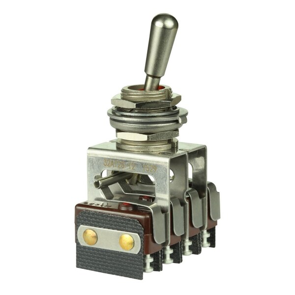Interruptor basculante Honeywell, Dpdt, Momentáneo, 0.5A, 125Vdc, Terminal de tornillo, Actuador de palanca, Montaje en panel - 11AT20