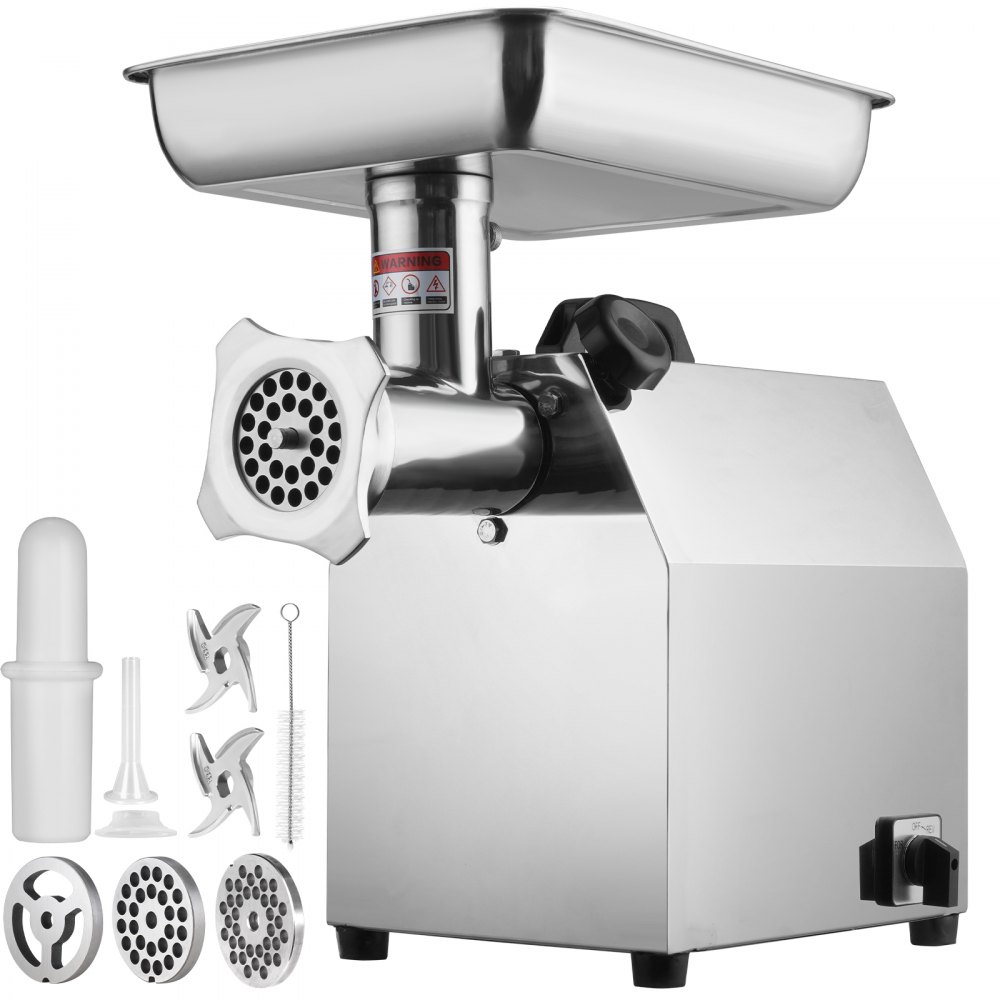 VEVOR Electric Meat Grinder, 8.3 Lb/Min, 650W（3800W MAX) Industrial Meat Mincer with 2 Blade, 3 Grinding Plates, Sausage Kit 304 Stainless Steel Commercial Meat Grinder, ETL Listed - DDJRJ550W5003TPZVV1