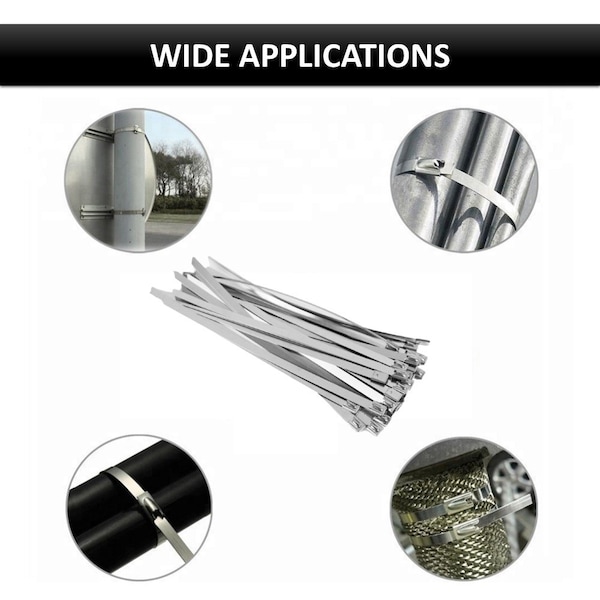 Kable Kontrol Kable Kontrol® Heavy Duty Stainless Steel Metal Zip Ties - 27" Long - 485 Lb Tensile Strength - 50 pcs / Pack - SSCT-485-27