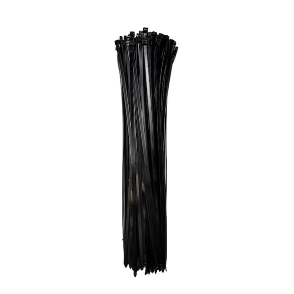 South Main Hardware 18-in Black UV Resistant 120-lb. Heavy Duty Nylon Ties 100PK - 220206