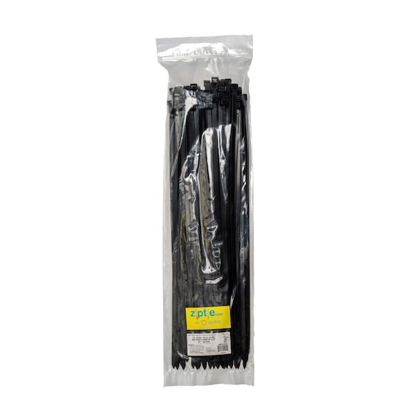 South Main Hardware 18-in Black UV Resistant 120-lb. Heavy Duty Nylon Ties 100PK - 220206