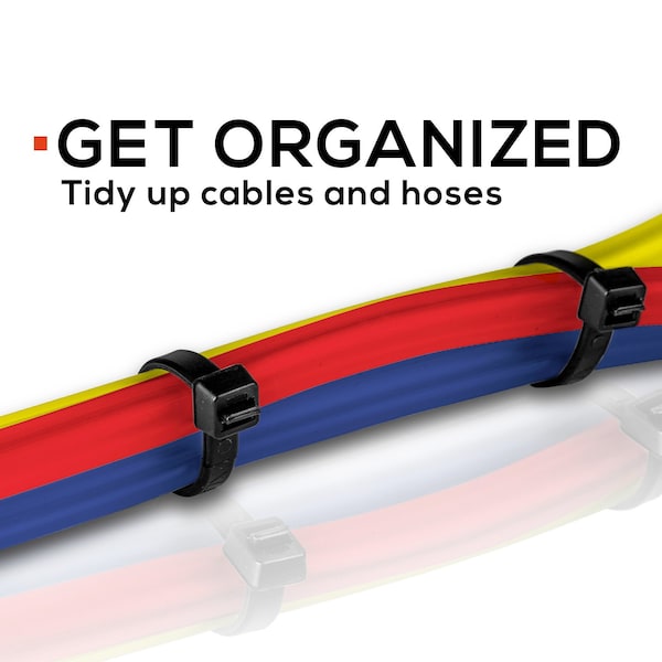 Tr Industrial Multi-Purpose UV Cable Ties 500-Piece, 4in, Black - TR88301W-5PK