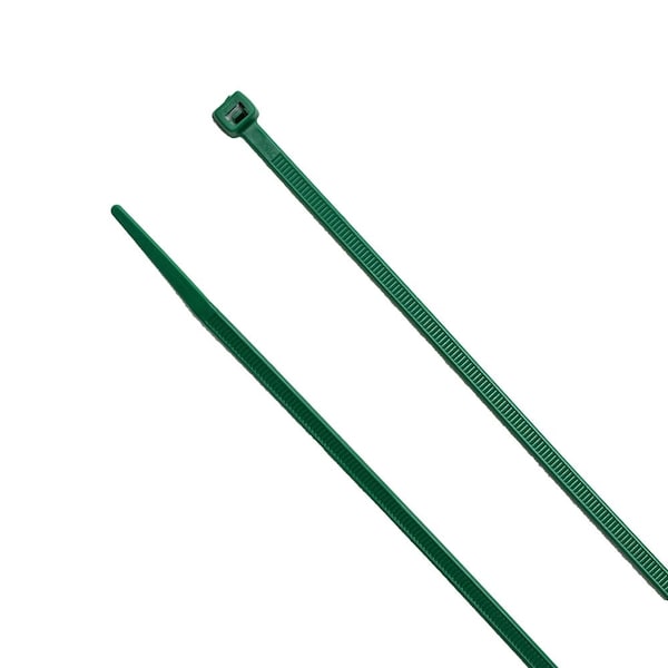 South Main Hardware 8-in   75-lb, Dark Green, 100 Standard Nylon Tie - 220144