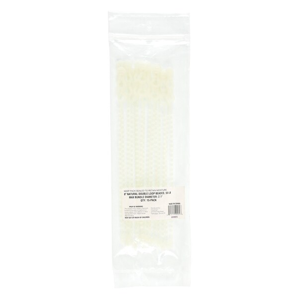 South Main Hardware 8-in  Double Loop Beaded 50-lb, Natural, 15 Speciality Tie - 222072
