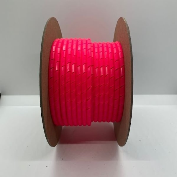 Heli-Tube 1/4 In. OD X 100FT Pink Day-Glow Polyethylene Spiral Wrap - HT 1/4 C PI DG-100