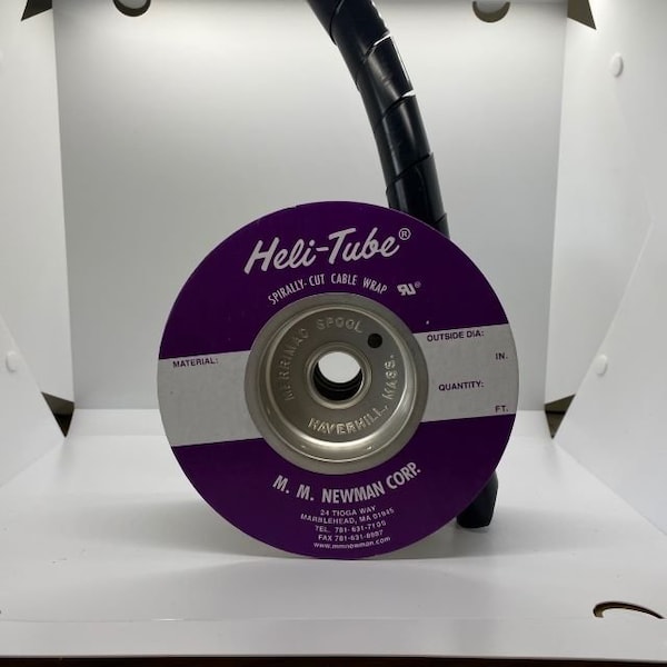 Heli-Tube 1-1/4 In. OD X 25FT Black Polyethylene Spiral Wrap - HT 1 1/4 UR-25