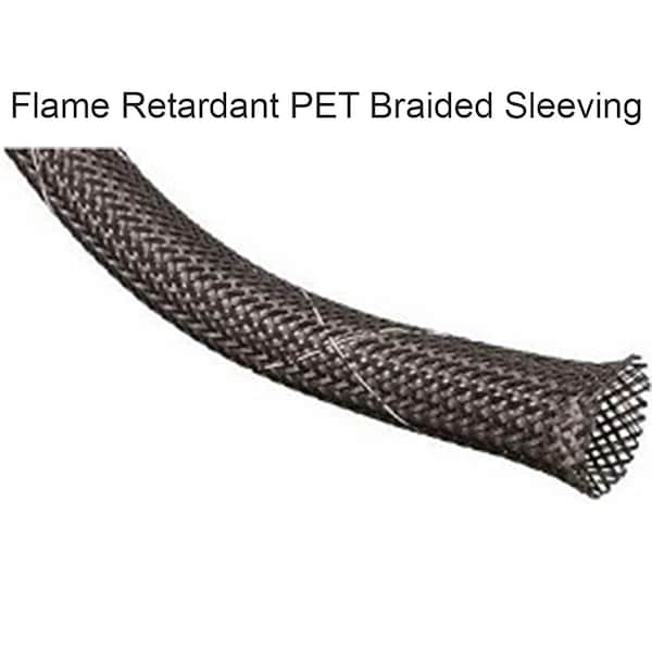 Electriduct PET Flame Ret. Braided Sleeve- Black w/White Tracer- 3/8" x 25ft - BSFR-J-0375-25-BK/WT