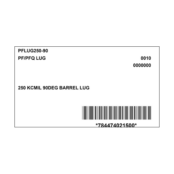 Meltric PFLUG250-90 LUG 90 DEGREE - PFLUG250-90