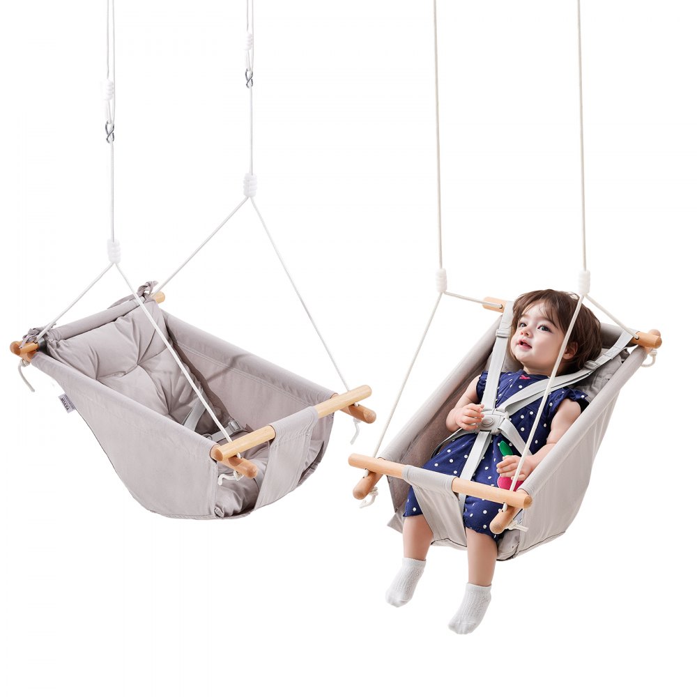 VEVOR Canvas Hammock Swing 3 Modes Baby Swing 5-Point Harness Indoor Outdoor - FBDCQQZYFBZYMBCRWV0