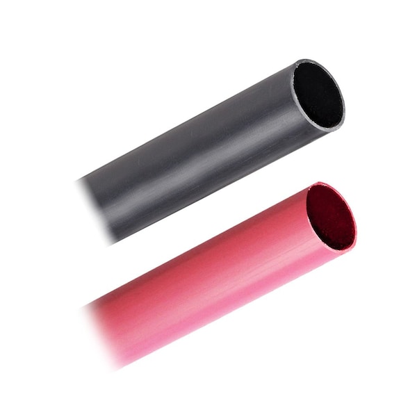 Pacer Group Pacer Battery Cable Heavy Wall Heat Shrink Tubing - 3/4in x 3in - Black/Red 2-Pieces Combo Pack - BHW3/4-3BKRD