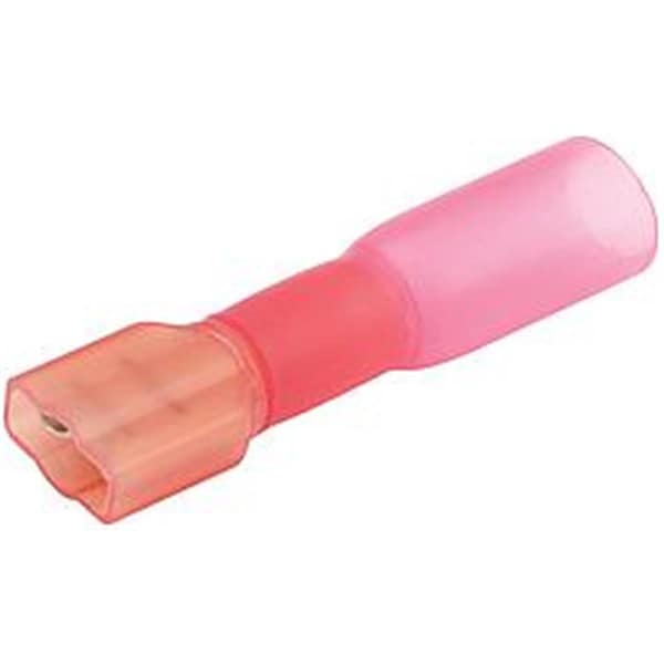 Allstar 22-18 Gauge Heat Shrink Female Blade Terminal; Red, 10PK - ALL76068