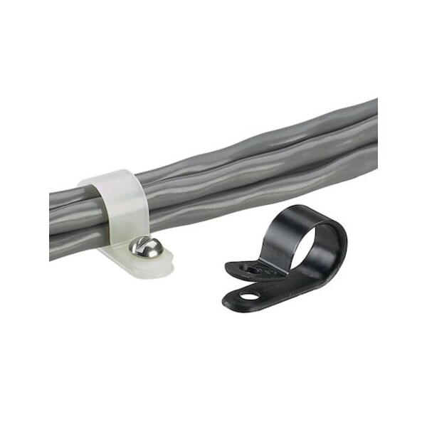 Panduit Fxd dia. Clmp, .25" Bdl, #8screw, Bl, PK100 - CCS25-S8-C0