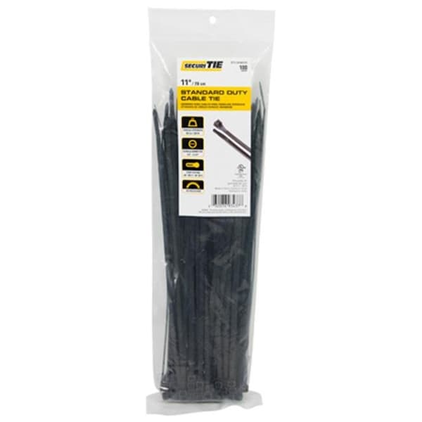 Gardner Bender Gardner Bender 220978 11 in. Standard Cable Tie; Black - Pack of 100 - 220978