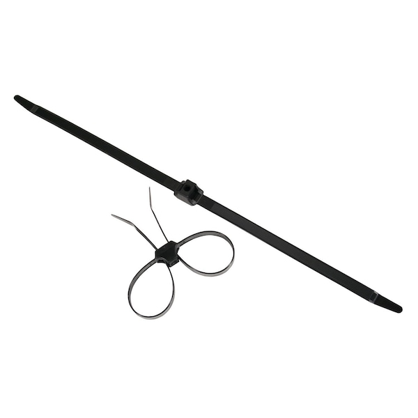 Phillips Cable Tie, Dual Clamp, Black, 19 In. Length, 150 Lb - 8-45194