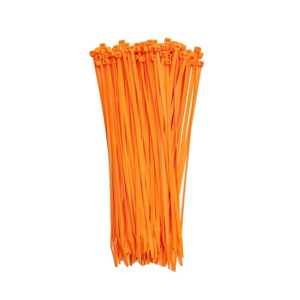 South Main Hardware 11-in  75-lb, Fluorescent Orange, 100 Standard Nylon Tie - 220169