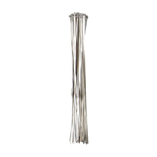 South Main Hardware 26.7-in  304 Stainless Steel 200-lb, Silver, 100 Metal Cable Ties - 222114