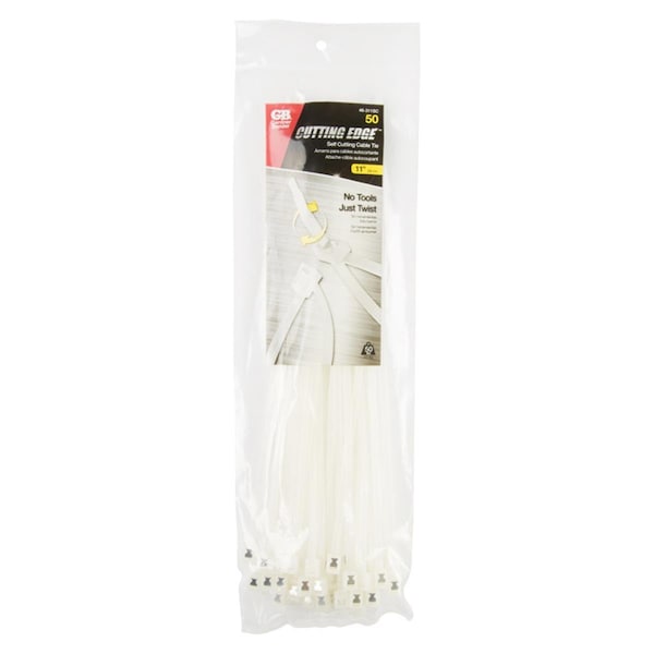 Power Products 11 in. Self-cutting Natural Cable Tie - - 3557584