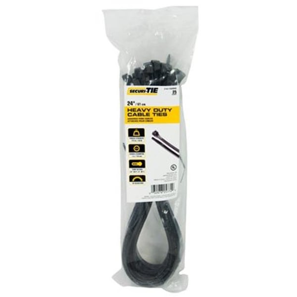Gardner Bender Gardner Bender 220998 24 in. Extra Heavy Duty Cable Tie; Black - 25 Per Pack - 220998