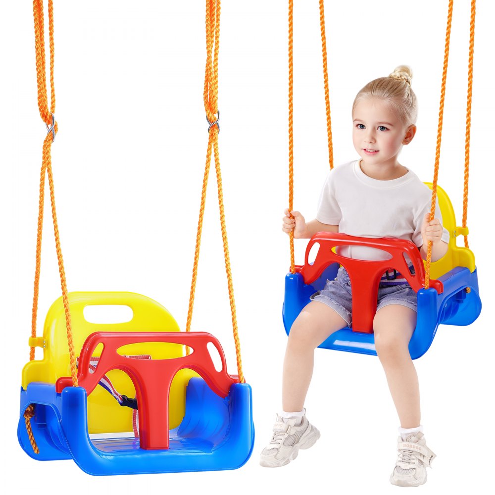 VEVOR 3-in-1 Toddler Swing Seat Baby Swing Seat with Adjustable Ropes Snap Hooks - 3H1YYEQQZYSHC367VV0