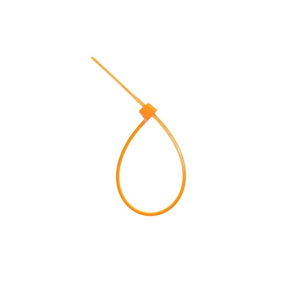 South Main Hardware 4-in   18-lb, Hi-Vis Orange, 100 Standard Nylon Tie - 220107