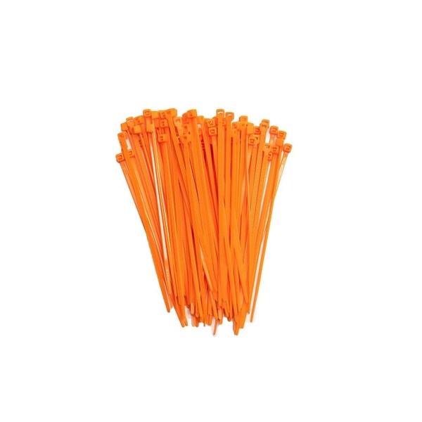 South Main Hardware 4-in   18-lb, Hi-Vis Orange, 100 Standard Nylon Tie - 220107