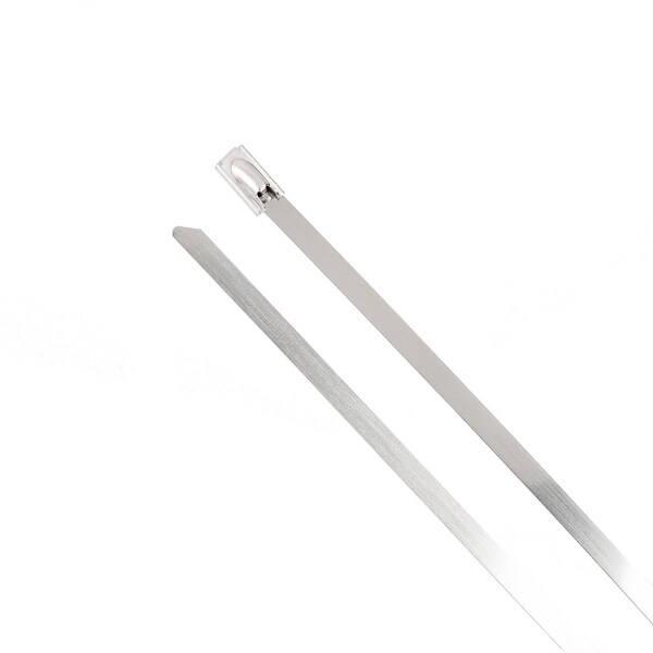 South Main Hardware 20.5-in 304 Stainless Steel 200-lb. Silver, 100 Metal Cable Ties - 222112