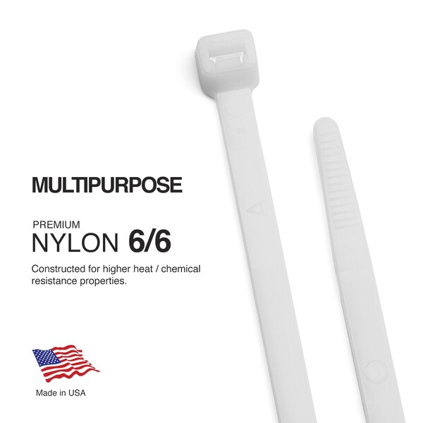 Tr Industrial Multi-Purpose UV Cable Ties 500-Piece, 8in, Natural - TR88302N-5PK