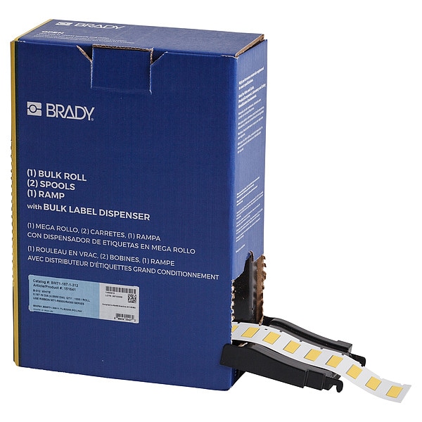 Brady Sleeve, Polyolefin, Yellow, 1" W - BM-187-1-312-YL