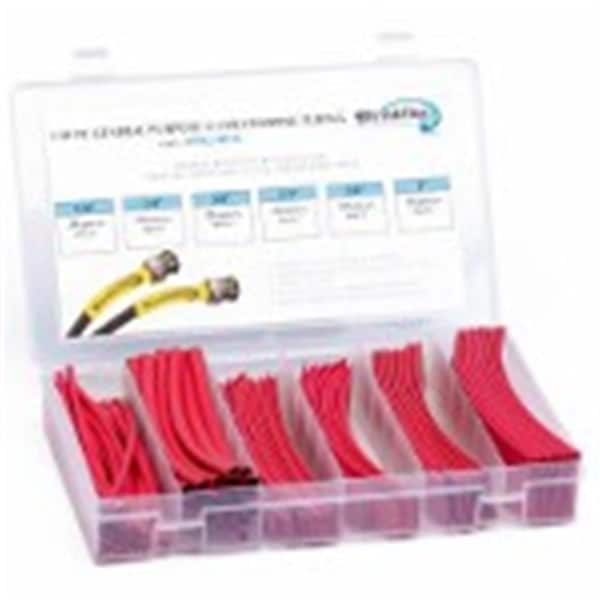 Techflex 6 in. Shrinkflex Heat Shrink Tubing Kit, 2 - 1 Shrink, Red, 110PK - HSK2-RD-K
