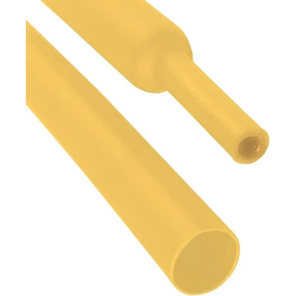 Kable Kontrol 3:1 Heat Shrink Tubing, Dual Wall Adhesive Lined Polyolefin, 1'' Inside Dia, 4' Long Stick, YELLOW - HS382-YW