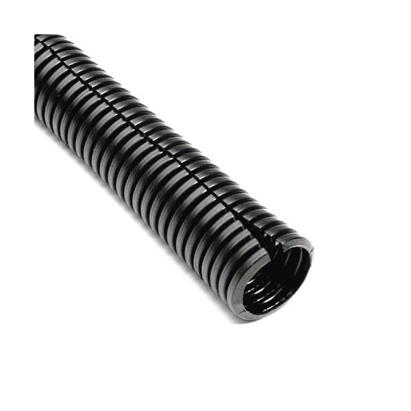 Remington Industries 1in. Wire Loom, Black 125 Degrees C Nylon Split Sleeving, 3 ft Length - 1NYBLA3