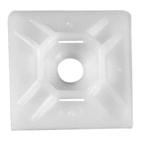 Partners Brand Cable Tie Mounts, 1"x1", Natural, PK100 - CTM11N