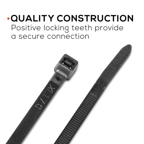 Tr Industrial 8 in Multi-Purpose UV Cable Ties in Black, 100-pk - TR88302