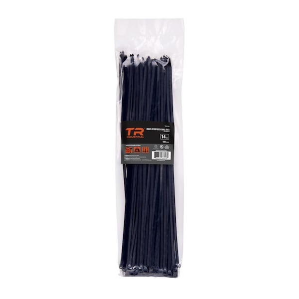 Tr Industrial 14 in Multi-Purpose UV Cable Ties in Black, 100-pk - TR88304