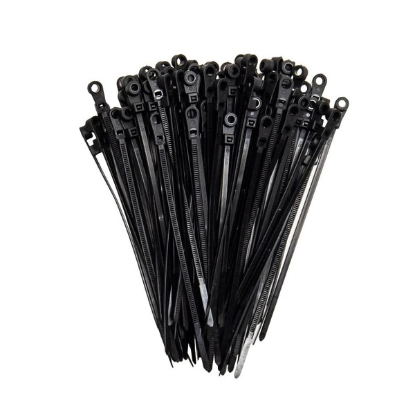 South Main Hardware 4.3-in  Screw Mount 18-lb, Black, 100 Speciality Tie - 222001