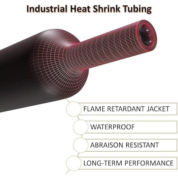 Kable Kontrol 3:1 Heat Shrink Tubing, Dual Wall Adhesive Lined Polyolefin, 1'' Inside Dia, 4' Long Stick, CLEAR - HS382-CL
