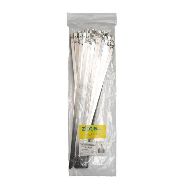South Main Hardware 14-in  304 Stainless Steel 350-lb, Silver, 100 Metal Cable Ties - 222122
