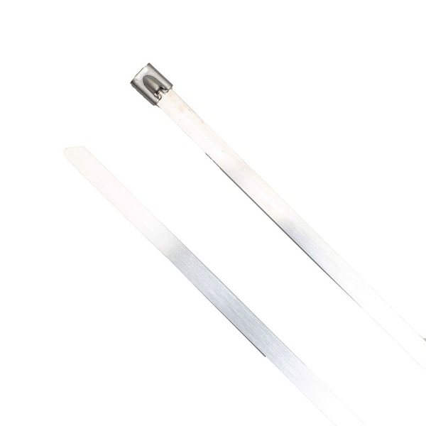 South Main Hardware 14-in  304 Stainless Steel 350-lb, Silver, 100 Metal Cable Ties - 222122