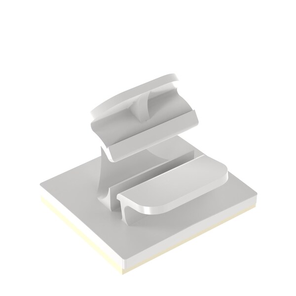Panduit Latching Wire Clip, Adh., .25" (6.4mm) Bundle, NAT, LWC25-A-D, PK 500 - LWC25-A-D