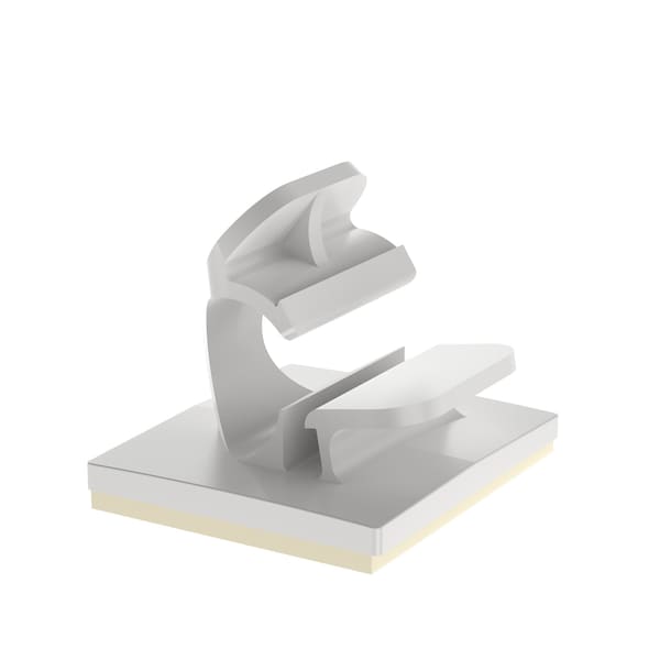 Panduit Latching Wire Clip, Adh., .25" (6.4mm) Bundle, NAT, LWC25-A-D, PK 500 - LWC25-A-D