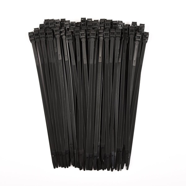 South Main Hardware 14-in 120-lb, Black UV Resistant Extern Nylon Ties 100PK - 229360