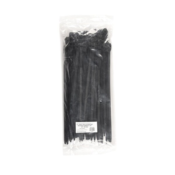South Main Hardware 14-in 120-lb, Black UV Resistant Extern Nylon Ties 100PK - 229360