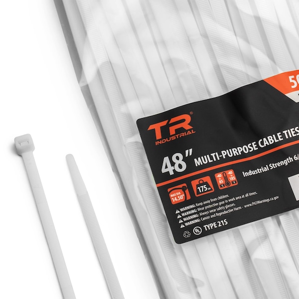 Tr Industrial MultiPurpose UV Cable Ties, 48, Natural, 50PK - TR88308N