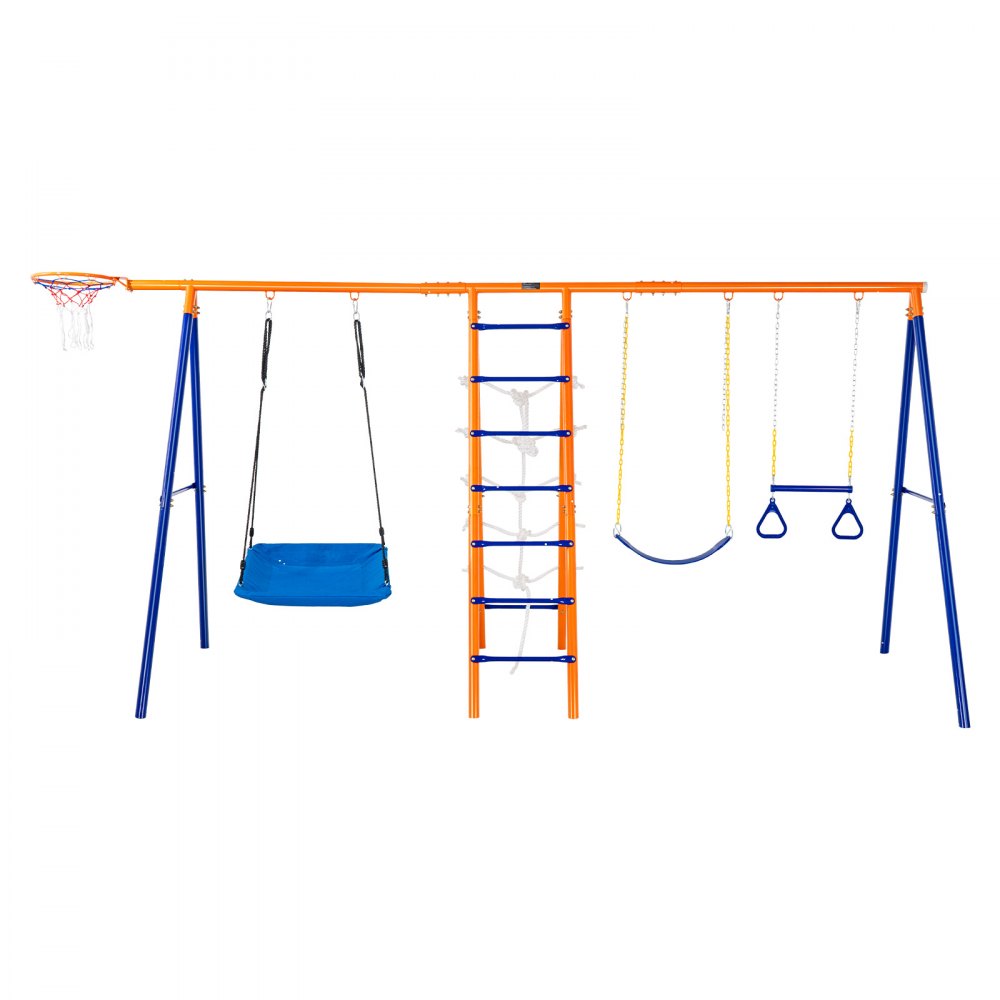 VEVOR Swing Sets for Backyard 6 in 1 Swing Set 440lbs Capacity Metal Swingset - AXQQTZ4RW000I4JXOV0
