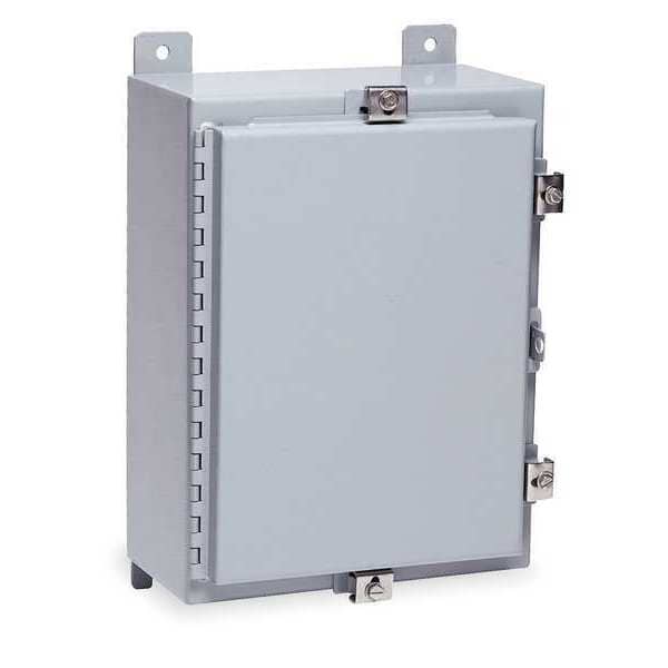 Wiegmann Carbon Steel Electrical Enclosures, 24 in H, 8 in D, 20 in W, NEMA 4, Hinged - N4242008